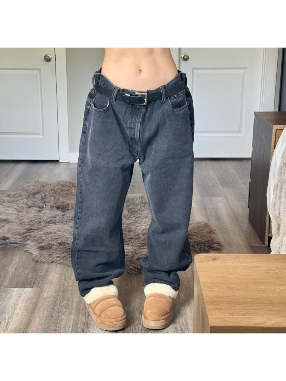 Y2K Indie Grunge Skater Low Rise Relaxed Fit Levis 550 Dad Jeans Faded Black